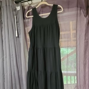 Everlane Black Sleeveless cotton Women's Maxi T-shirt Dress xl nwt